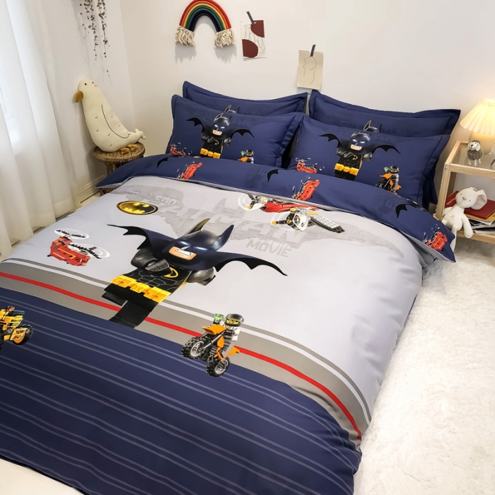 91家纺网 家纺一手货源 找家纺 金爱家 2021新款13372卡通全棉四件套 蝙蝠侠