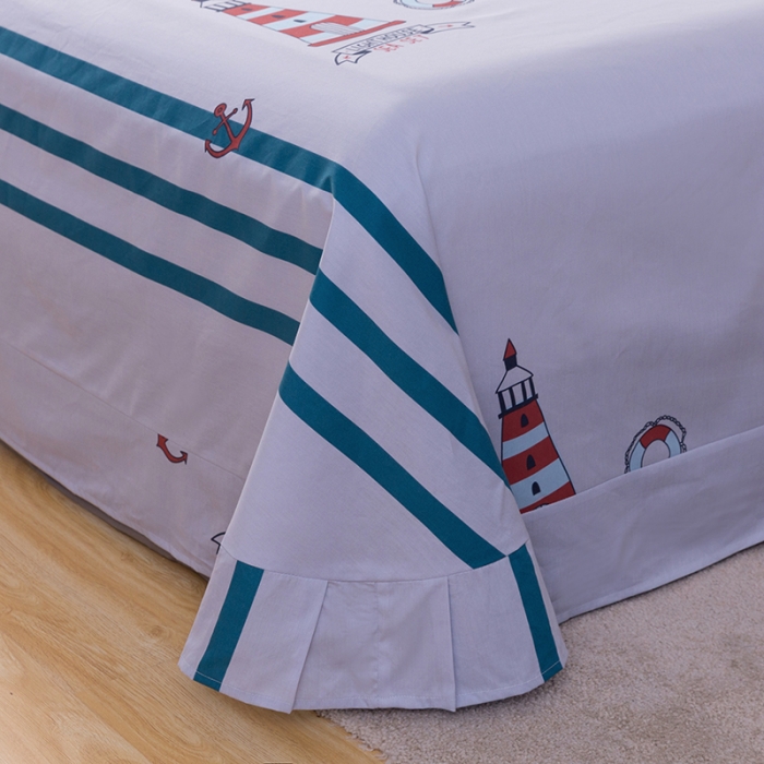 91家纺网 家纺一手货源 找家纺 金爱家 2021新款13372卡通全棉四件套 环游世界