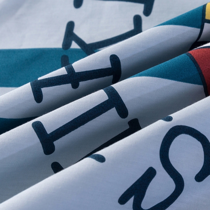 91家纺网 家纺一手货源 找家纺 金爱家 2021新款13372卡通全棉四件套 环游世界