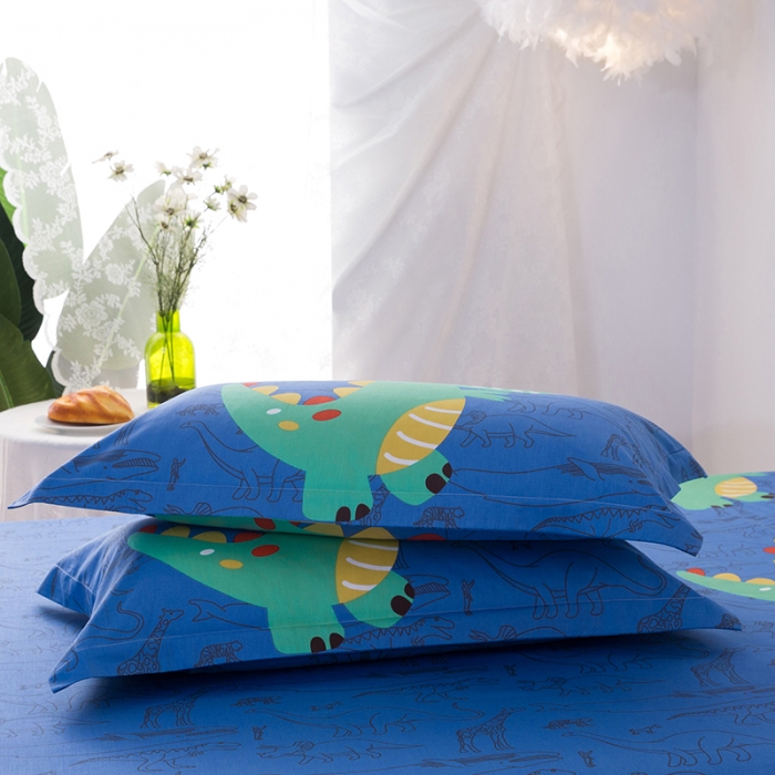 91家纺网 家纺一手货源 找家纺 金爱家 2021新款13372卡通全棉四件套 恐龙乐园2