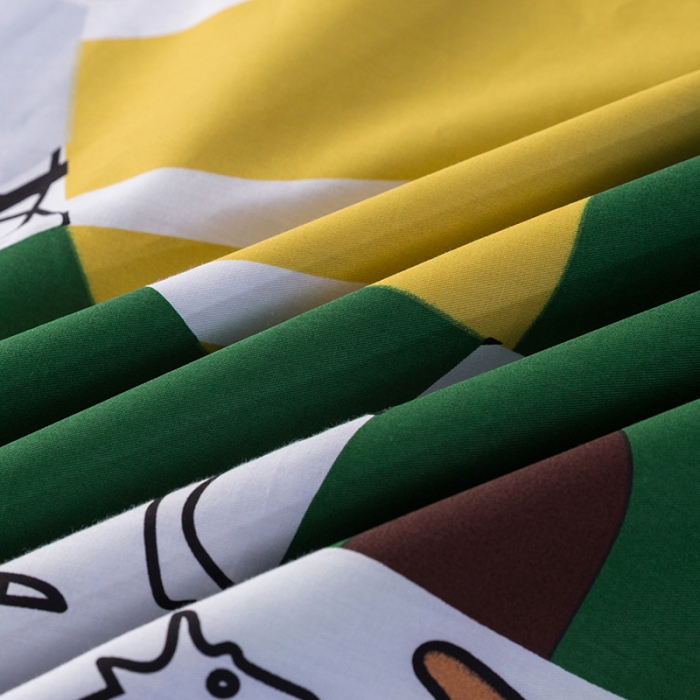 91家纺网 家纺一手货源 找家纺 金爱家 2021新款13372卡通全棉四件套 恐龙乐园2