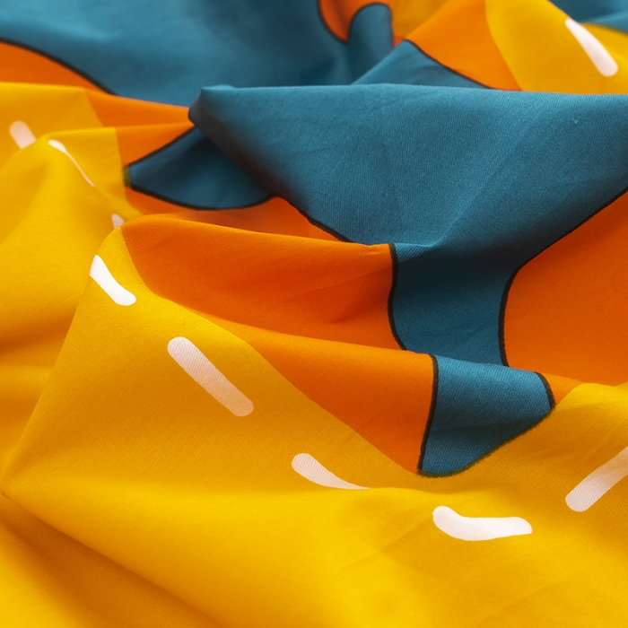 91家纺网 家纺一手货源 找家纺 金爱家 2021新款13372卡通全棉四件套 恐龙世界