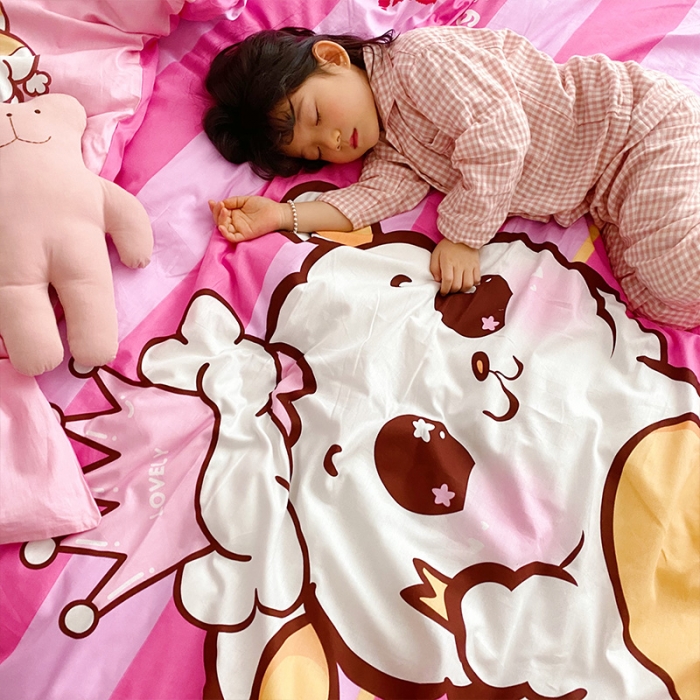 91家纺网 家纺一手货源 找家纺 金爱家 2021新款13372卡通全棉四件套 萌萌哒