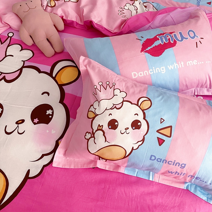 91家纺网 家纺一手货源 找家纺 金爱家 2021新款13372卡通全棉四件套 萌萌哒