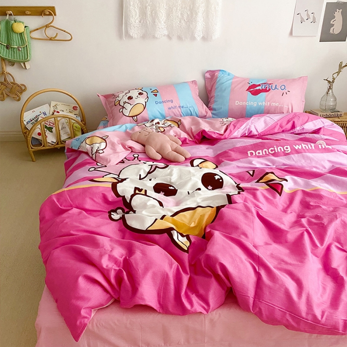 91家纺网 家纺一手货源 找家纺 金爱家 2021新款13372卡通全棉四件套 萌萌哒