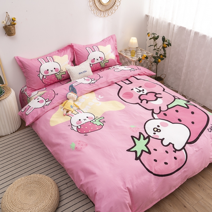 91家纺网 家纺一手货源 找家纺 金爱家 2021新款13372卡通全棉四件套 米奇