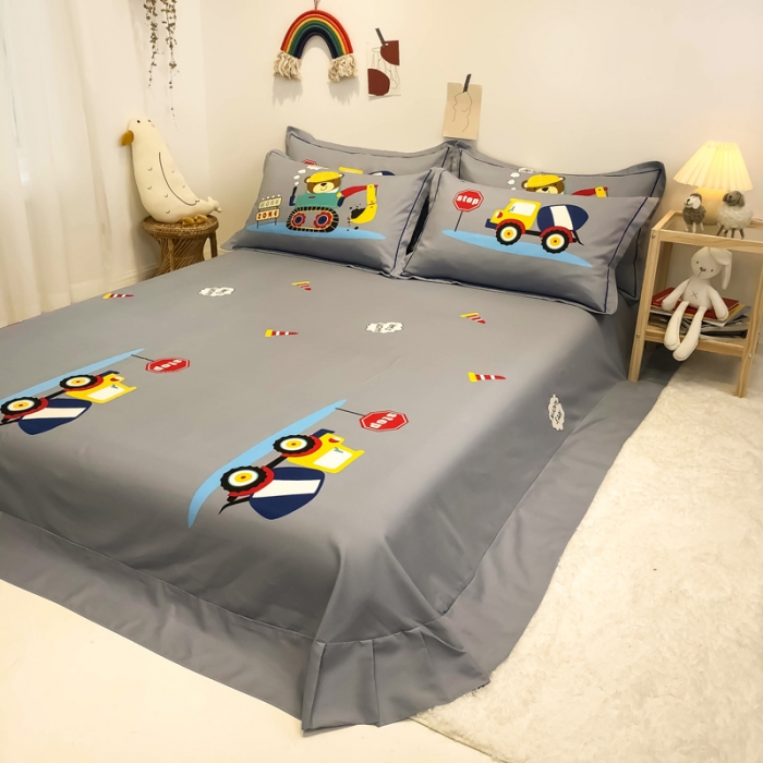 91家纺网 家纺一手货源 找家纺 金爱家 2021新款13372卡通全棉四件套 奇妙世界