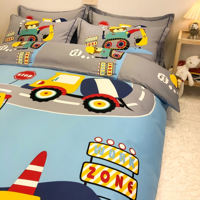 91家纺网 家纺一手货源 找家纺 金爱家 2021新款13372卡通全棉四件套 奇妙世界