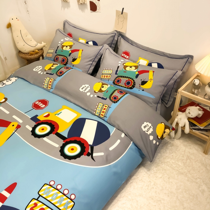 91家纺网 家纺一手货源 找家纺 金爱家 2021新款13372卡通全棉四件套 奇妙世界