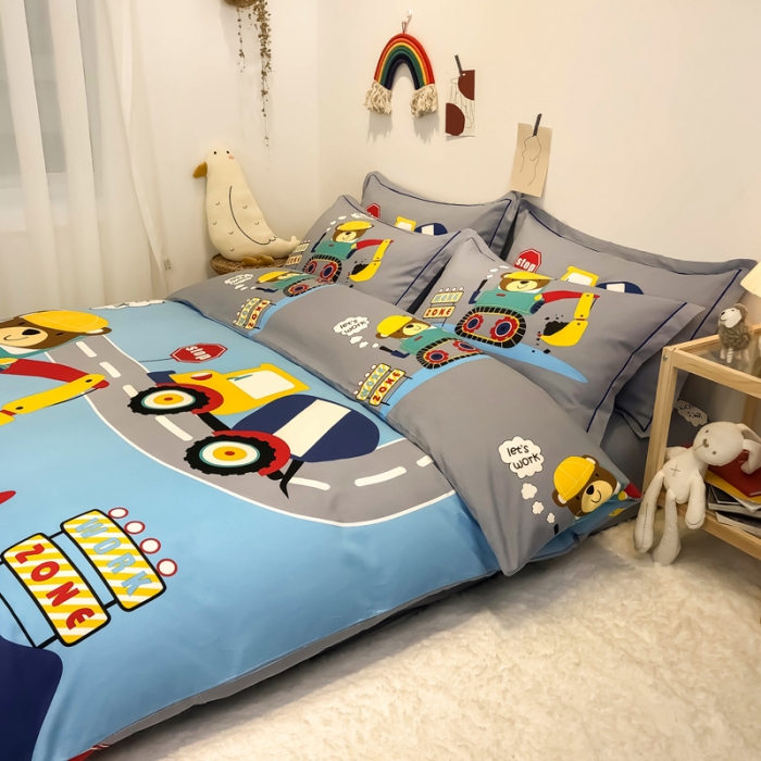 91家纺网 家纺一手货源 找家纺 金爱家 2021新款13372卡通全棉四件套 奇妙世界