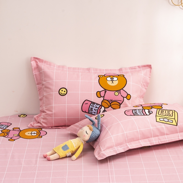 91家纺网 家纺一手货源 找家纺 金爱家 2021新款13372卡通全棉四件套 数学天才