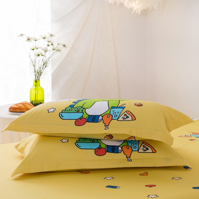 91家纺网 家纺一手货源 找家纺 金爱家 2021新款13372卡通全棉四件套 贪吃龙