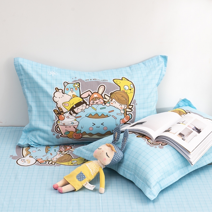 91家纺网 家纺一手货源 找家纺 金爱家 2021新款13372卡通全棉四件套 甜甜圈