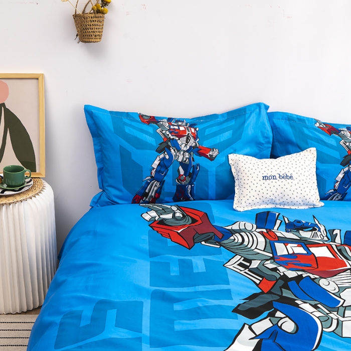 91家纺网 家纺一手货源 找家纺 金爱家 2021新款13372卡通全棉四件套 新变形金刚