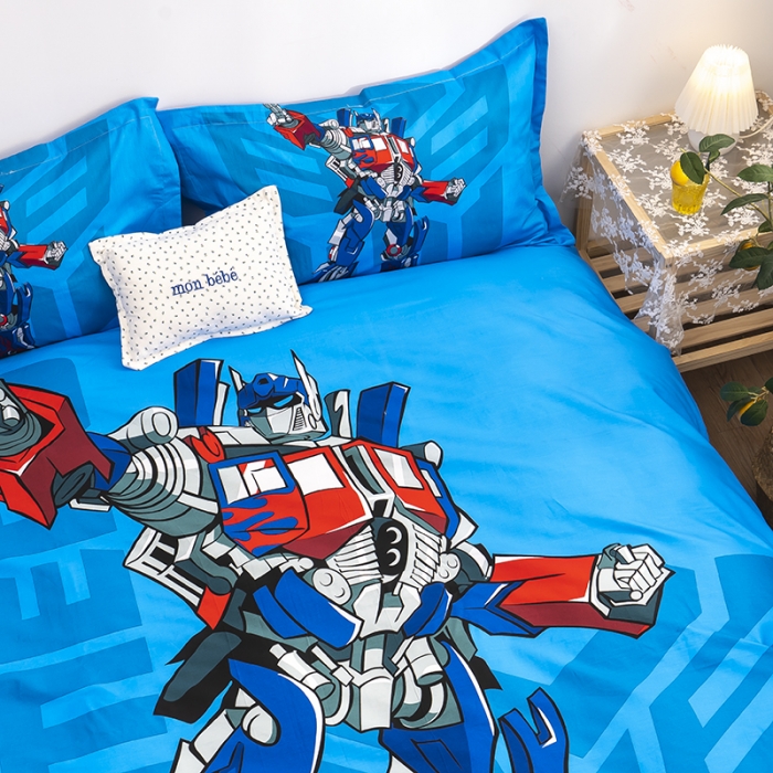 91家纺网 家纺一手货源 找家纺 金爱家 2021新款13372卡通全棉四件套 新变形金刚