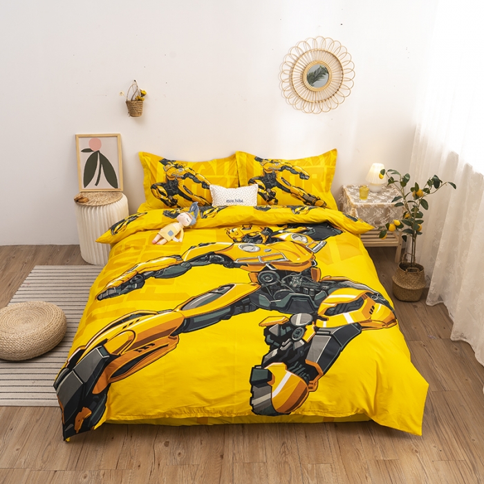 91家纺网 家纺一手货源 找家纺 金爱家 2021新款13372卡通全棉四件套 新大黄蜂