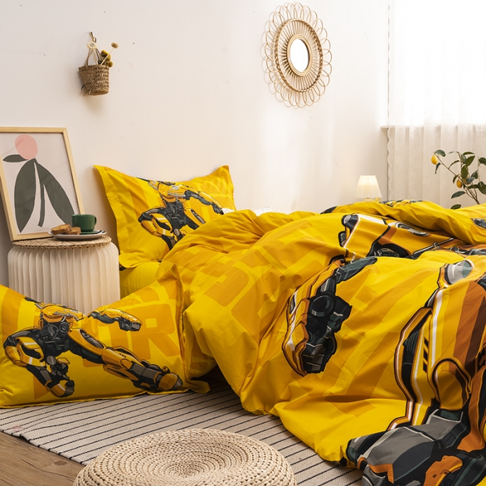 91家纺网 家纺一手货源 找家纺 金爱家 2021新款13372卡通全棉四件套 新大黄蜂