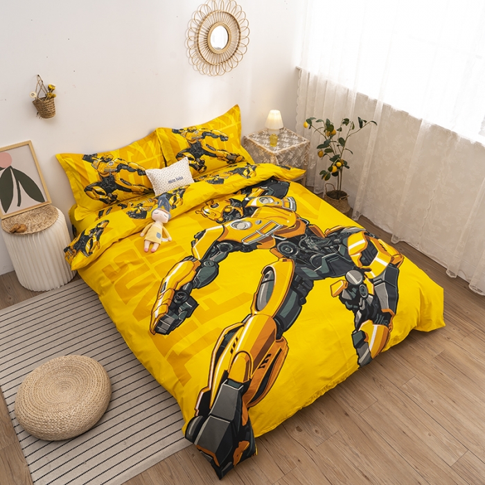 91家纺网 家纺一手货源 找家纺 金爱家 2021新款13372卡通全棉四件套 新大黄蜂