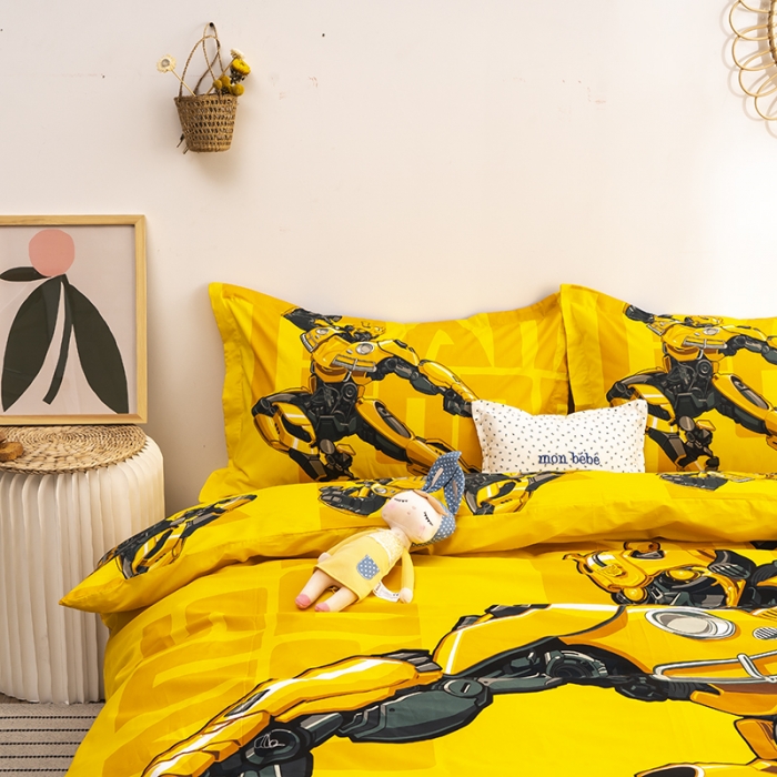 91家纺网 家纺一手货源 找家纺 金爱家 2021新款13372卡通全棉四件套 新大黄蜂