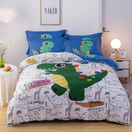 金爱家 2021新款13372卡通全棉四件套 新恐龙乐园