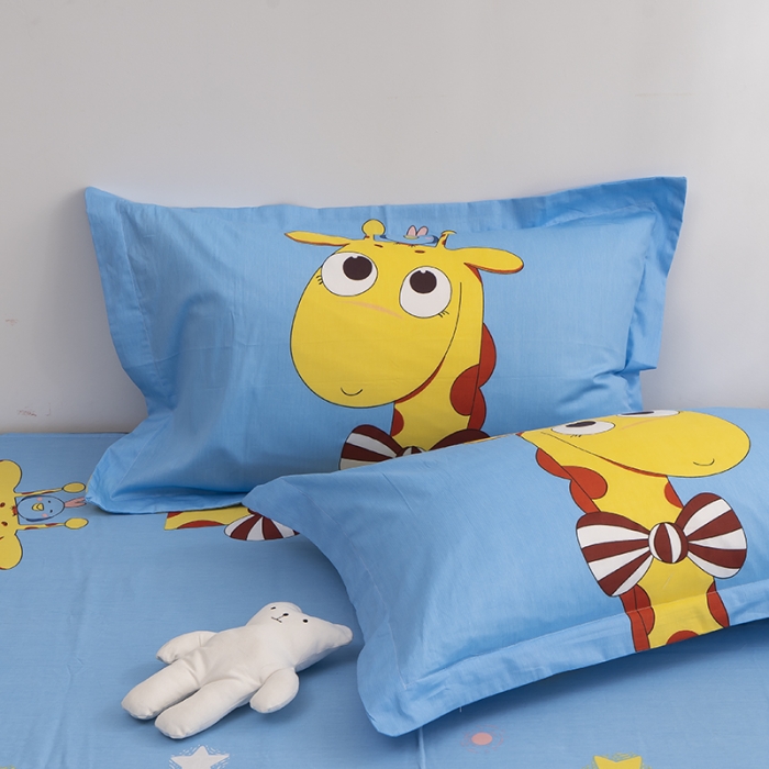 91家纺网 家纺一手货源 找家纺 金爱家 2021新款13372卡通全棉四件套 羞羞鹿