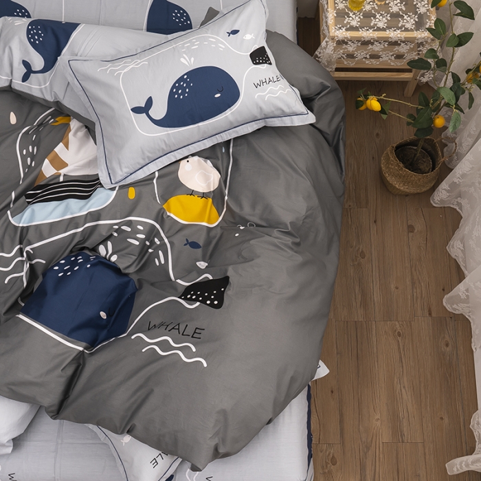 91家纺网 家纺一手货源 找家纺 金爱家 2021新款13372卡通全棉四件套 许愿瓶