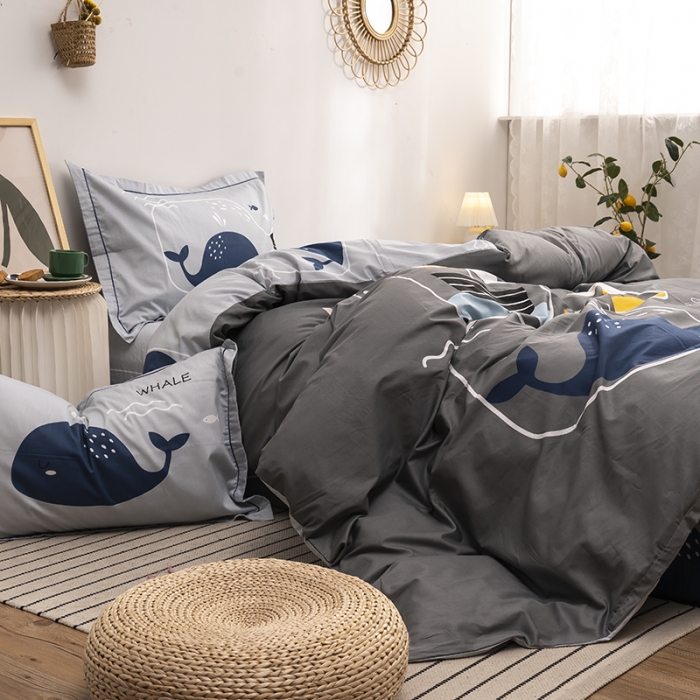 91家纺网 家纺一手货源 找家纺 金爱家 2021新款13372卡通全棉四件套 许愿瓶