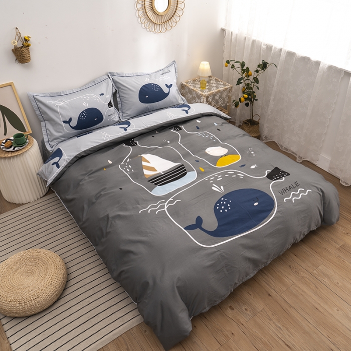 91家纺网 家纺一手货源 找家纺 金爱家 2021新款13372卡通全棉四件套 许愿瓶