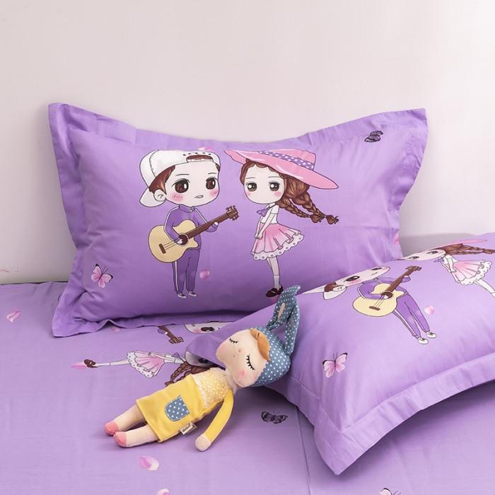 91家纺网 家纺一手货源 找家纺 金爱家 2021新款13372卡通全棉四件套 薰衣草之恋