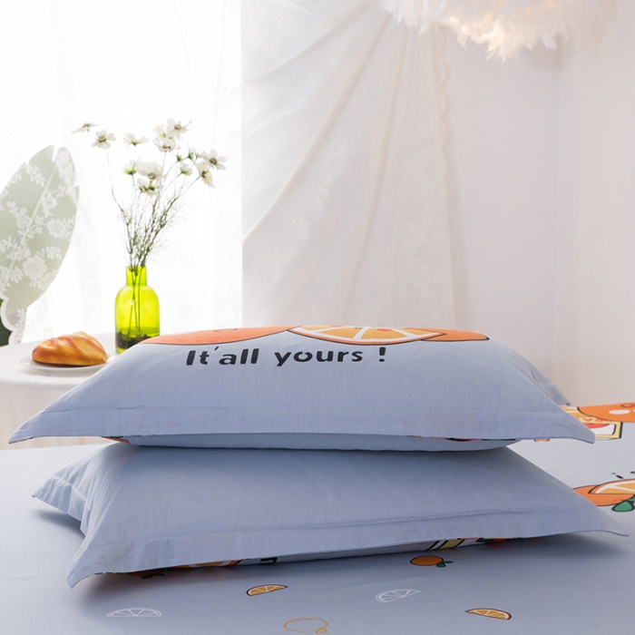 91家纺网 家纺一手货源 找家纺 金爱家 2021新款13372卡通全棉四件套 阳光橙