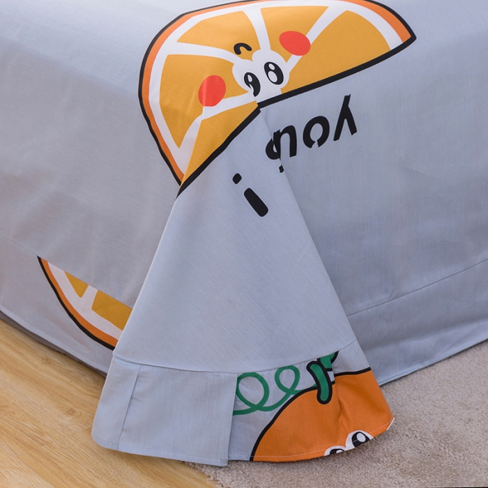 91家纺网 家纺一手货源 找家纺 金爱家 2021新款13372卡通全棉四件套 阳光橙