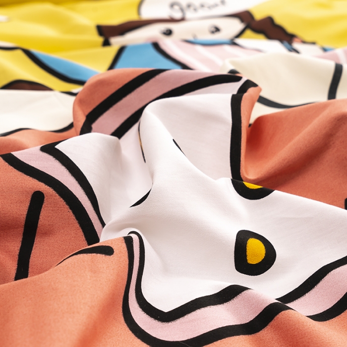 91家纺网 家纺一手货源 找家纺 金爱家 2021新款13372卡通全棉四件套 营养早餐