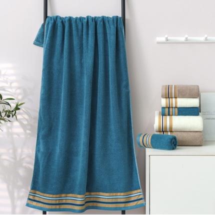 91家纺网 家纺一手货源 找家纺 （总）朴尔 2021新款全棉32股彩格条系列毛巾浴巾