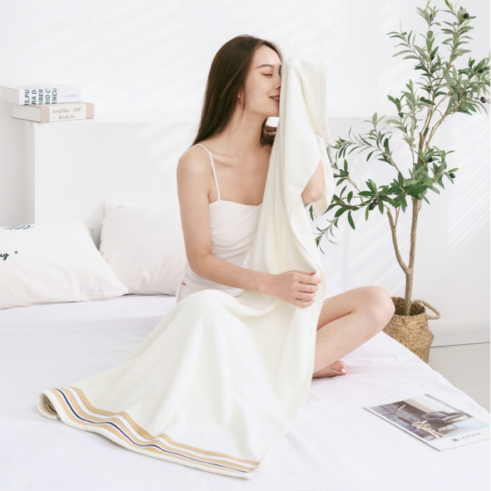 91家纺网 家纺一手货源 找家纺 （总）朴尔 2021新款全棉32股彩格条系列毛巾浴巾