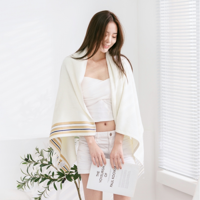 91家纺网 家纺一手货源 找家纺 （总）朴尔 2021新款全棉32股彩格条系列毛巾浴巾