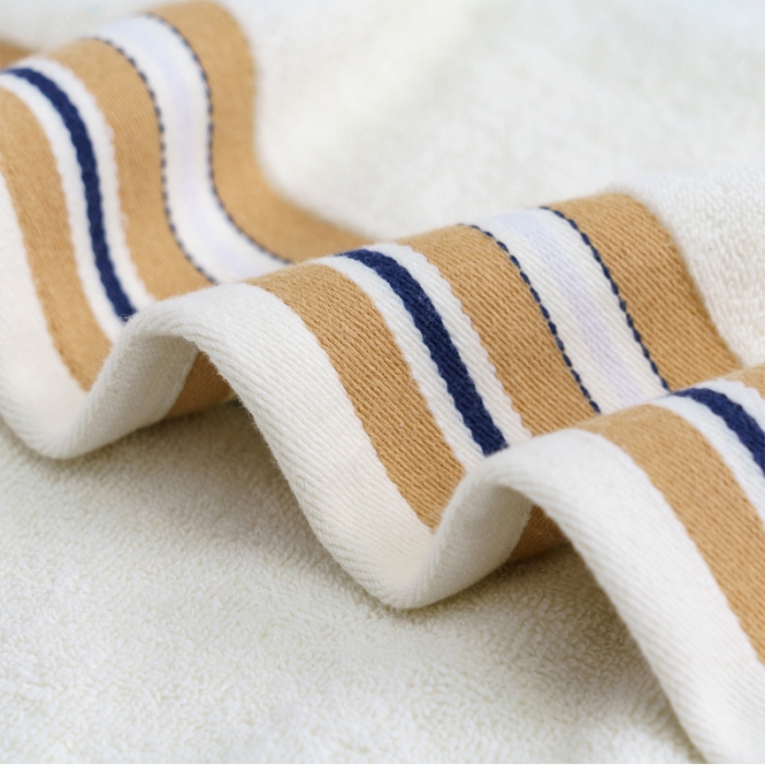 91家纺网 家纺一手货源 找家纺 朴尔 2021新款全棉32股彩格条系列毛巾浴巾毛巾洁白色