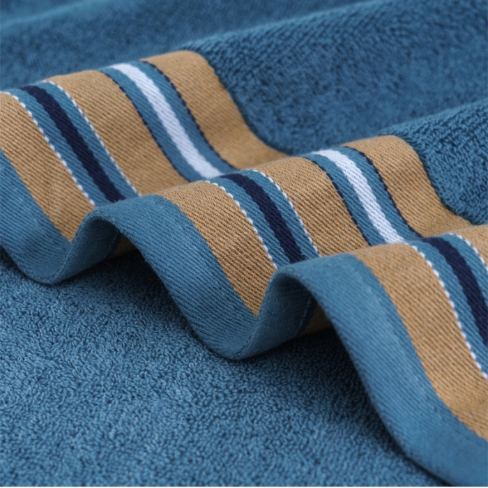 91家纺网 家纺一手货源 找家纺 朴尔 2021新款全棉32股彩格条系列毛巾浴巾浴巾墨绿色