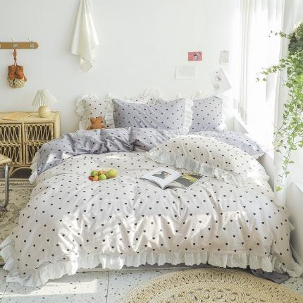 91家纺网 家纺一手货源 找家纺 （总）盛馨2023年新款13372全棉刺绣花边床笠床单四件套