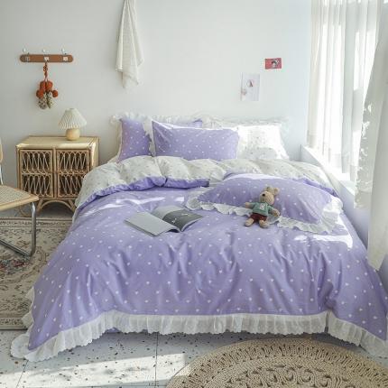 91家纺网 家纺一手货源 找家纺 （总）盛馨2023年新款13372全棉刺绣花边床笠床单四件套