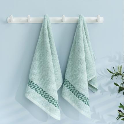 朴尔 2021新款全棉32股波浪纹系列毛巾浴巾毛巾水绿色