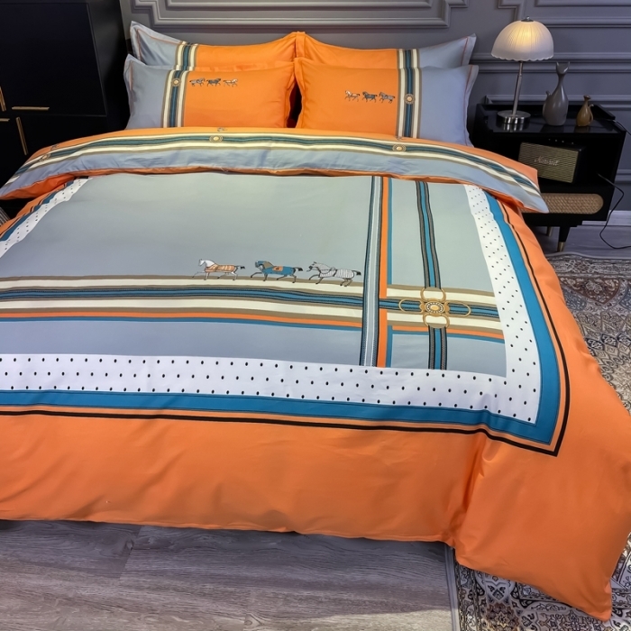 91家纺网 家纺一手货源 找家纺 （总）金爱家 2021新款全棉13372四件套条格简约系列