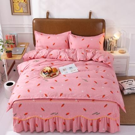 91家纺网 家纺一手货源 找家纺 （总）笠裙家纺 新款韩版公主风床裙四件套韩版磨毛四件套