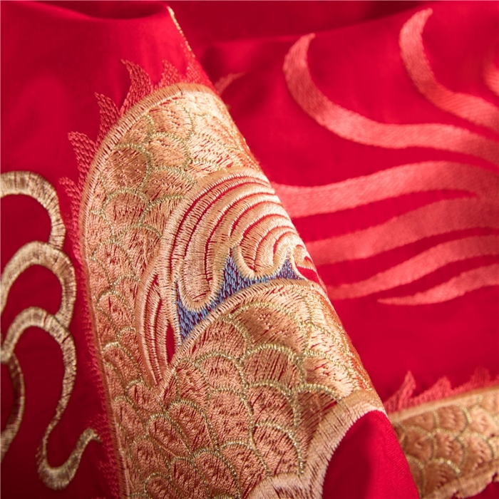 91家纺网 家纺一手货源 找家纺 2025新120S全棉刺绣贡缎提花婚庆四件套多件套和和美美