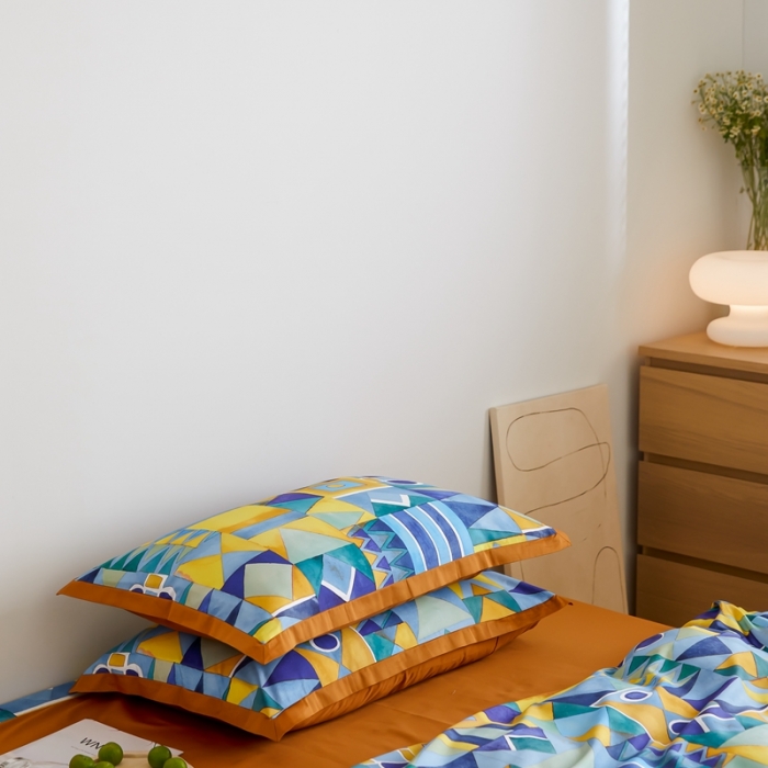 91家纺网 家纺一手货源 找家纺 优然居 2021新款小边款小美风格四件套 科姆黄