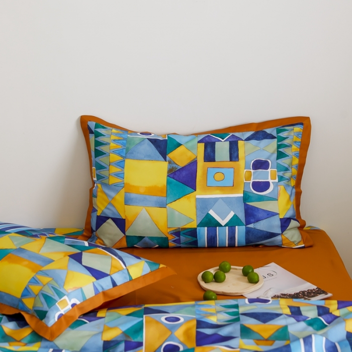 91家纺网 家纺一手货源 找家纺 优然居 2021新款小边款小美风格四件套 科姆黄