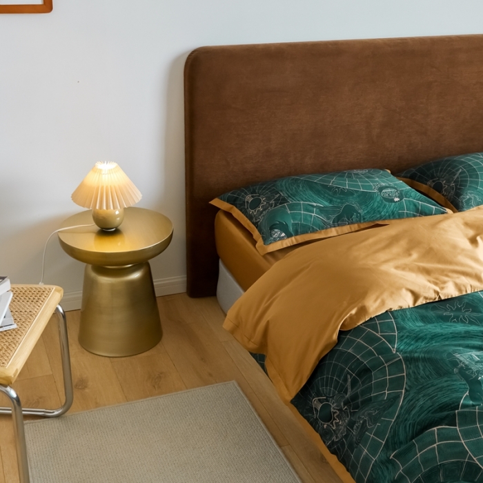 91家纺网 家纺一手货源 找家纺 优然居 2021新款小边款小美风格四件套 马丁拉绿