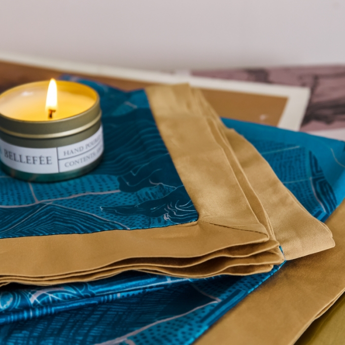 91家纺网 家纺一手货源 找家纺 优然居 2021新款小边款小美风格四件套 马拉丁蓝