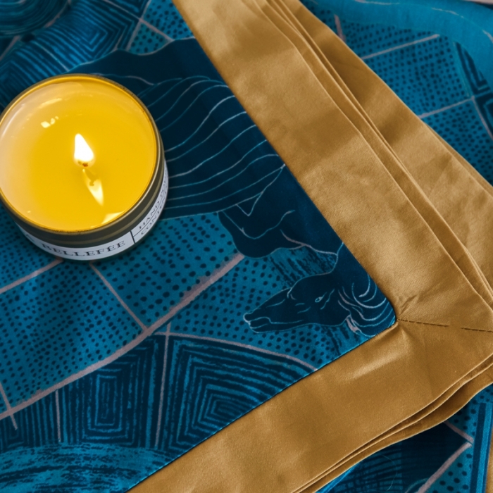 91家纺网 家纺一手货源 找家纺 优然居 2021新款小边款小美风格四件套 马拉丁蓝