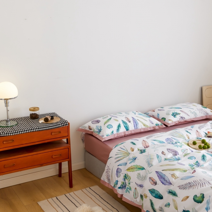 91家纺网 家纺一手货源 找家纺 优然居 2021新款小边款小美风格四件套 纽曼白