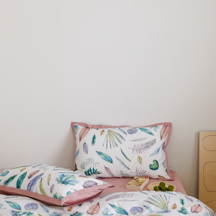 91家纺网 家纺一手货源 找家纺 优然居 2021新款小边款小美风格四件套 纽曼白